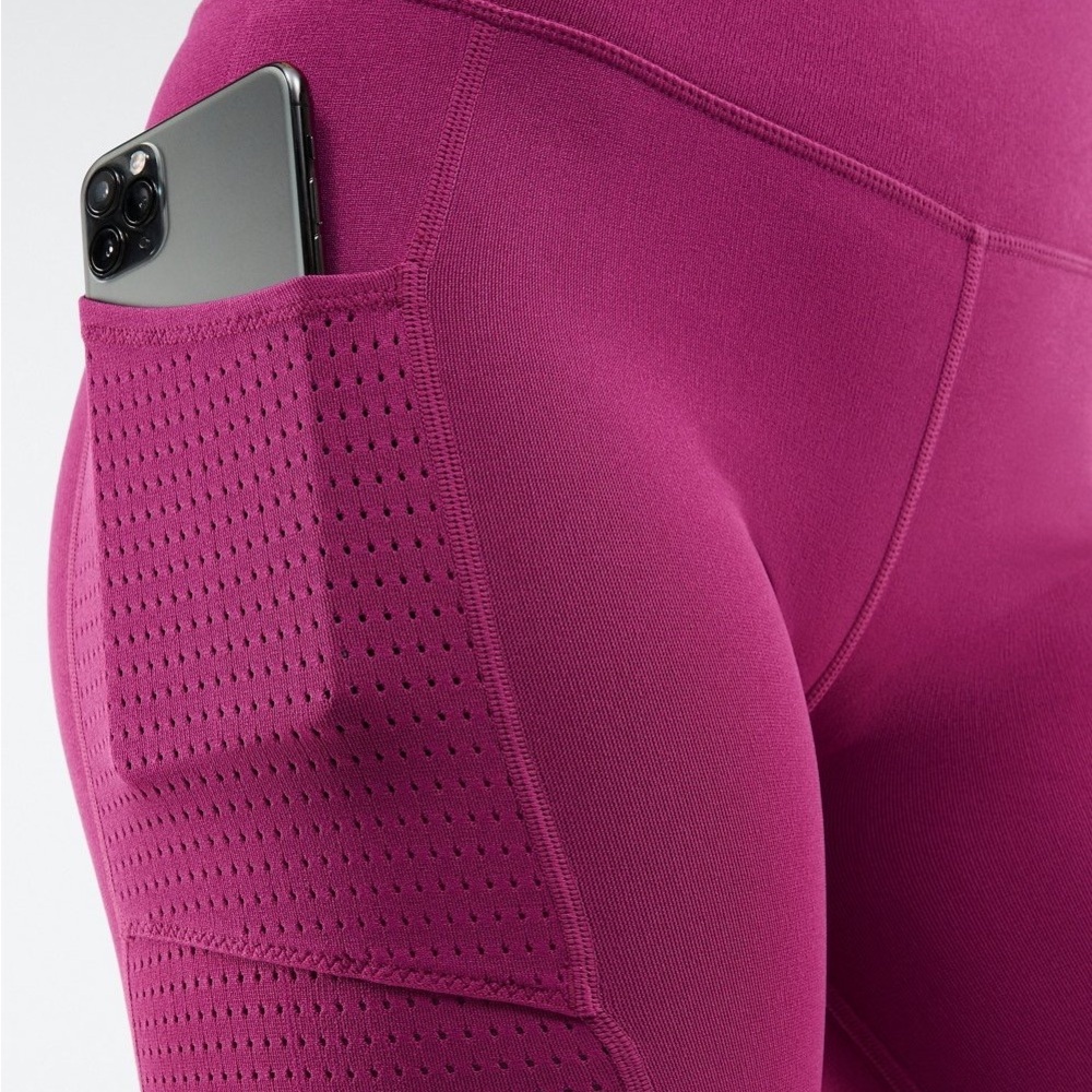 Fabletics High-Waisted SculptKnit Pocket Shorts, Very Berry - Picture 5 of 13